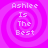 Four identical pixelated text arranged in a , each displaying 'Ashlee Is The Best' over a pink spiral background