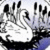 Pixelated grayscale image of a stylized character with raised arms and exclamation marks, set against a light background.
