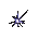 Pixelated starburst with purple and black rays radiating from a white center on gray background.