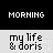 Animated pixel art sequence showing a character's day in a classroom, transitioning from morning to afternoon to night with changing activities and text bubbles.