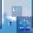 Animated winter-themed buddy icon featuring falling snow, blue trees, and text elements in a 5x5 contact sheet of sampled frames.