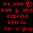 Red pixelated text on black background with a heart symbol replacing 'o' in 'sam', repeated across two