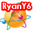 Animated orange sphere with blue rings, green and pink orbital paths, and a small green satellite, with red text 'RyanY6' in the top-left corner.