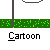 Animated contact sheet showing 13 frames of a yellow stick figure running across green grass with gray poles, each frame labeled "Cartoon" below it.