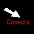identical white arrow icons with the text 'Conecta' in various colors on a black background