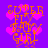 Pixelated orange text 'SUPER FLY BABY GIRL' on purple background with pink hearts, four identical copies arranged in a