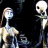 pixelated figures with skeletal and human-like forms, displaying text phrases across frames
