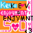 Pixelated animated icon with orange background, pink and blue text elements, heart symbols replacing letters in words.