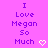 Purple text on pink background reads 'I Love Megan So Much' with a white heart symbol, two identical frames show the heart's pixel pattern changing.