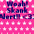 Pink background with white star pattern, repeated text 'Woah! Skank Alert!! <3 Nert!!' in dark blue pixelated font across three