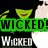 Animated icon features a green-faced character with red lips and white hair, displaying changing text overlays on black background.