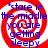 Red and white spiral background with blue text reading "stare in the middle you are getting sleepy" arranged in a of four identical