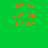 Green background with orange pixelated text reading "Bizibif Loves Tucker" in four identical , one has a yellow circular gradient overlay