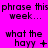 A bright pink background displays repeated text phrases with animated variations of the 'haxy' symbol in a
