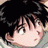Pixelated anime-style character face with black hair and light skin on left, adjacent to white text "Anime IM" and stylized "OMG" logo on right against solid black background.
