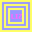 Four square display a pixelated 'LIZ' text in pink with yellow and purple borders, each showing a different border configuration