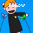 Pixelated cartoon character with orange hair and black robe holds green and purple butterflies against blue background with text overlays.
