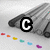 Animated sequence showing text expanding from 'C' to 'clairies' over a grayscale background with colored footprints.