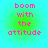 Four identical pixelated text arranged in a , each displaying 'boom with the attitude' in pink on a green-to-cyan gradient background