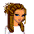 Pixel art contact sheet showing a female character's head, torso, legs, and text "Winter Time" in blue pixelated font.
