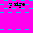 A static image with a bright pink background and blue square patterns, featuring repeated text "paige" in black lowercase letters across the