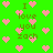 Green background with pink heart shapes and repeated text 'I love you zach' in brown pixelated font.