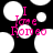 Black background with white circular shapes and pink text reading "I Love Homeo" in pixelated font.