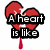 A red broken heart with a blood droplet, text reading "A heart is like" and "weaker it gets" on white background, and a red broken heart with an X on black background.