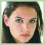six pixelated portrait showing a person with dark hair and blue eyes, arranged in two of three