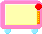 Pixel art of a pink vehicle with yellow interior, red circular accents, and blue wheels, displaying the word 'sweetly' in pink text on the right side.