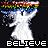 Animated icon of a white figure with rainbow border, repeatedly displaying 'BELIEVE' text with partial letter errors in later frames.