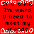 Red background with black text reading "If U think I'm weird U need to meet my friends" in pixelated font, surrounded by white pixelated border elements.