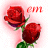 Animated contact sheet of three frames showing red roses with changing text above them on a pink gradient background.