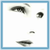 A black-and-white animated sequence showing a woman's face with tears falling from her eyes, framed in light blue.