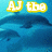 Animated icon shows dolphins swimming underwater with yellow text reading "AJ the magical dolphin!" in four