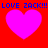 Red background with four pink hearts and blue text reading LOVE ZACK!!! repeated twice horizontally.