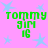 Pixelated green text "tommy girl 16" on pink background with light blue stars, repeated in four quadrants.