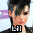 A four- of celebrity images with text overlays: top-left shows a person with dark hair and a black jacket under a 'bill' label, top-right shows a person with messy hair under 'kaulitz!', bottom-left shows a person with long hair in a blue background