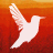 A pixelated animated buddy icon featuring a white hummingbird silhouette against an orange-to-red gradient background with the text 'guster' in lowercase white letters.