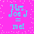Pixelated cyan text on bright pink background with scattered white dots, four identical arranged in a