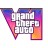 Pixelated icon with gradient background transitioning from blue to purple to pink to orange, featuring white blocky text reading "GRAND THEFT AUTO" in a grid layout.