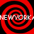 Four red and black spiral patterns arranged in a with white text reading 'NEWWORK' overlaid on each spiral