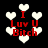Red text "I Luv U Bitch" surrounded by white hearts on a black background, with heart positions shifting across frames.