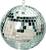 Pixelated circular icon with reflective silver surface showing distorted grayscale image of a face or figure, likely from an old AOL Instant Messenger buddy icon.