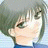 A 48x48 pixel buddy icon featuring a side-profile anime character with short gray hair and green eyes on the left, paired with "Anime IM" text in white pixelated font on black background on the right.