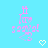 Pixelated pink text and symbols on light blue background with two heart shapes, one white and one yellow.