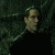 six pixelated frames showing a person in dark clothing against a greenish background, with subtle pose and lighting variations across the sequence