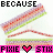 Animated contact sheet of 8 frames showing a pixelated cartoon character with striped body and red heart, paired with changing text phrases in black and pink.