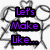 Pixelated text overlays on a split background with black-and-white line art and pink polka dots, featuring purple lettering.