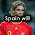 A person in a red sports jersey with yellow accents and the number 0 appears in four with changing text overlays